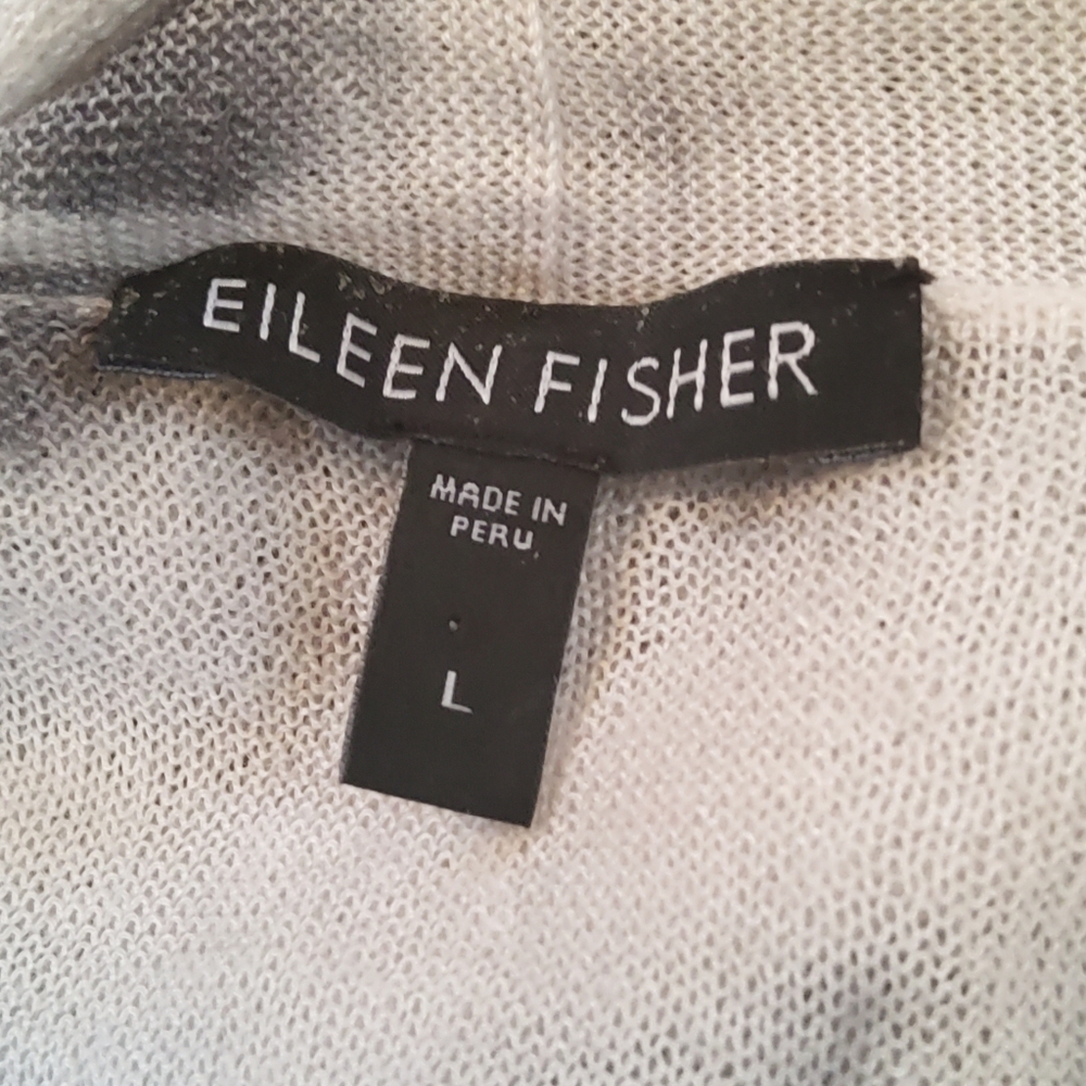 Eileen Fisher Alpaca Silk Drape Tie Die Cardigan Size L - Picture 8 of 14